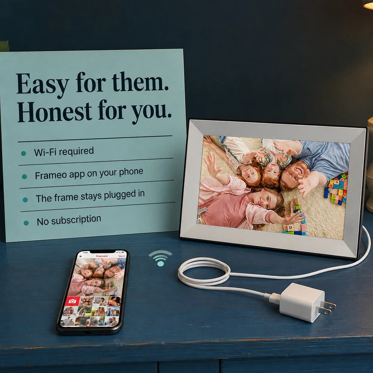 Cadre photo numérique Frameo WiFi 10,1″ – Blanc 32 Go — connexion Wi-Fi et utilisation simplifiée — vue 06/07