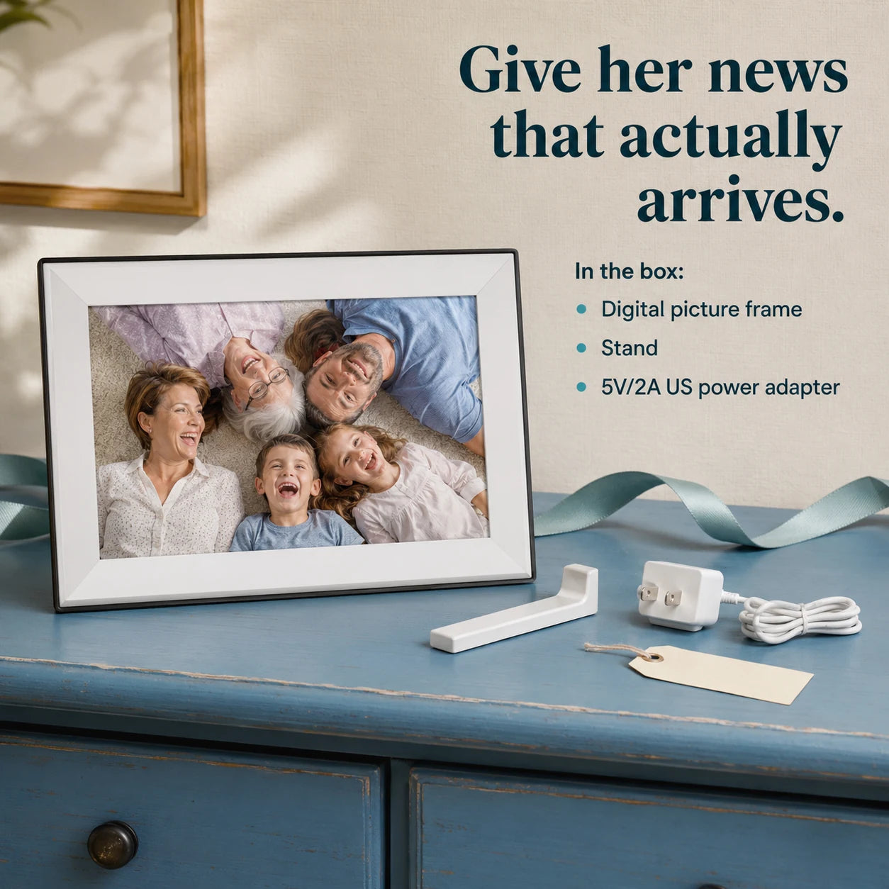 Cadre photo numérique Frameo WiFi 10,1″ – Blanc 32 Go — idée cadeau prête à offrir — vue 07/07