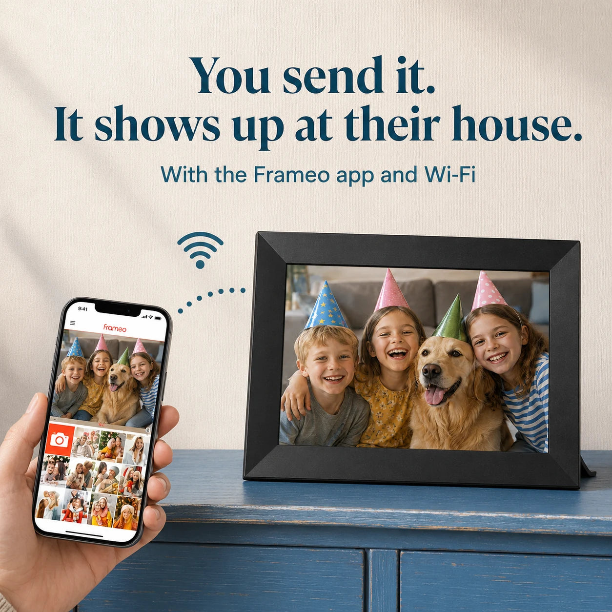 Cadre photo numérique Frameo WiFi 10,1″ – Noir 64 Go