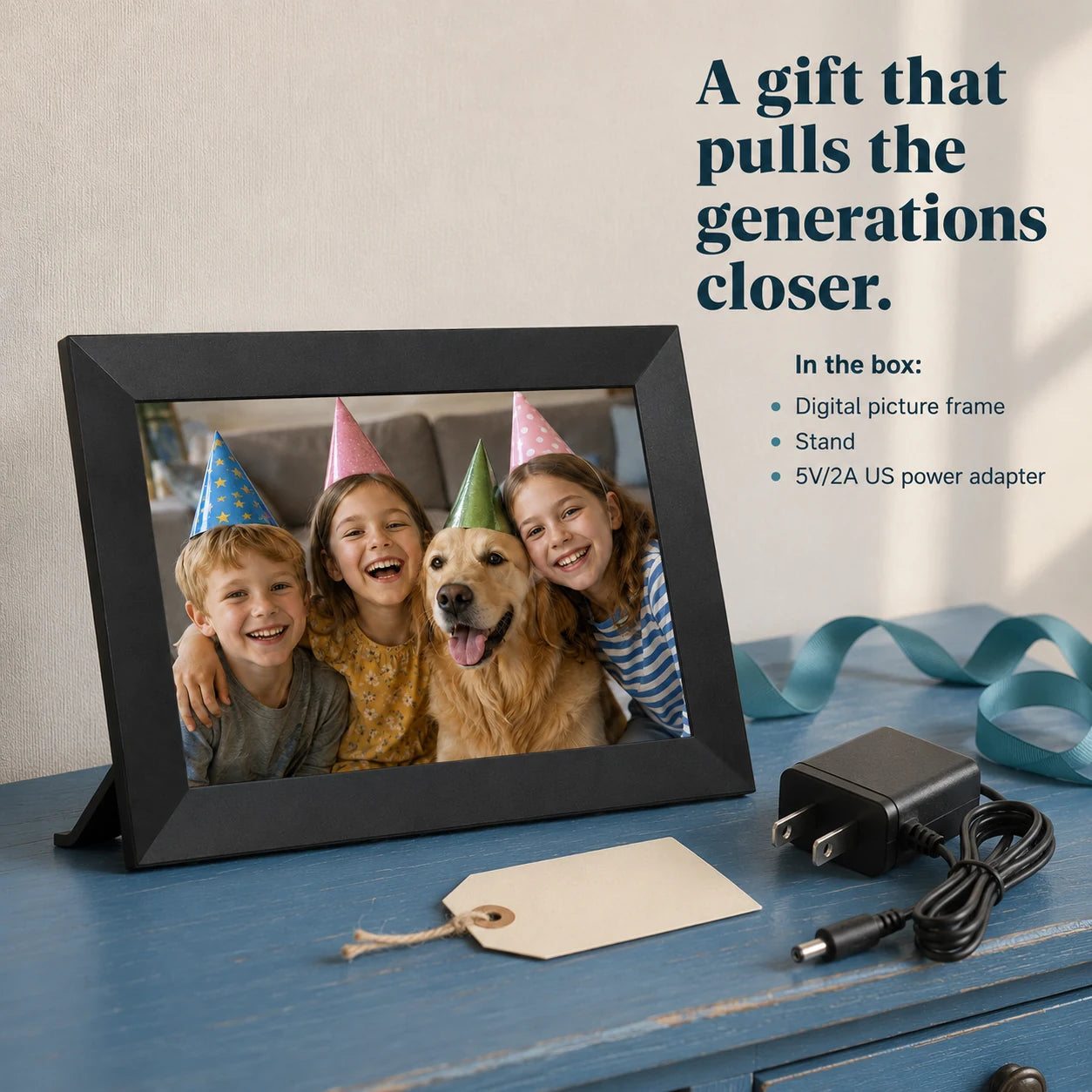 Cadre photo numérique Frameo WiFi 10,1″ – Noir 64 Go — idée cadeau prête à offrir — vue 07/07