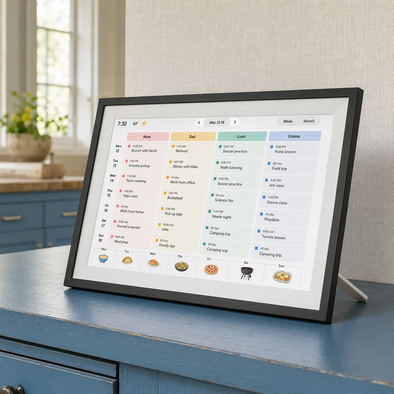 Calendrier familial numérique WiFi 15,6″ – Noir
