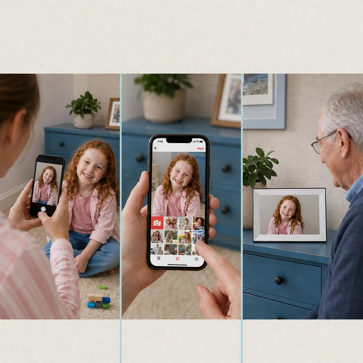 10.1-inch Frameo Digital Photo Frame, White 32 GB