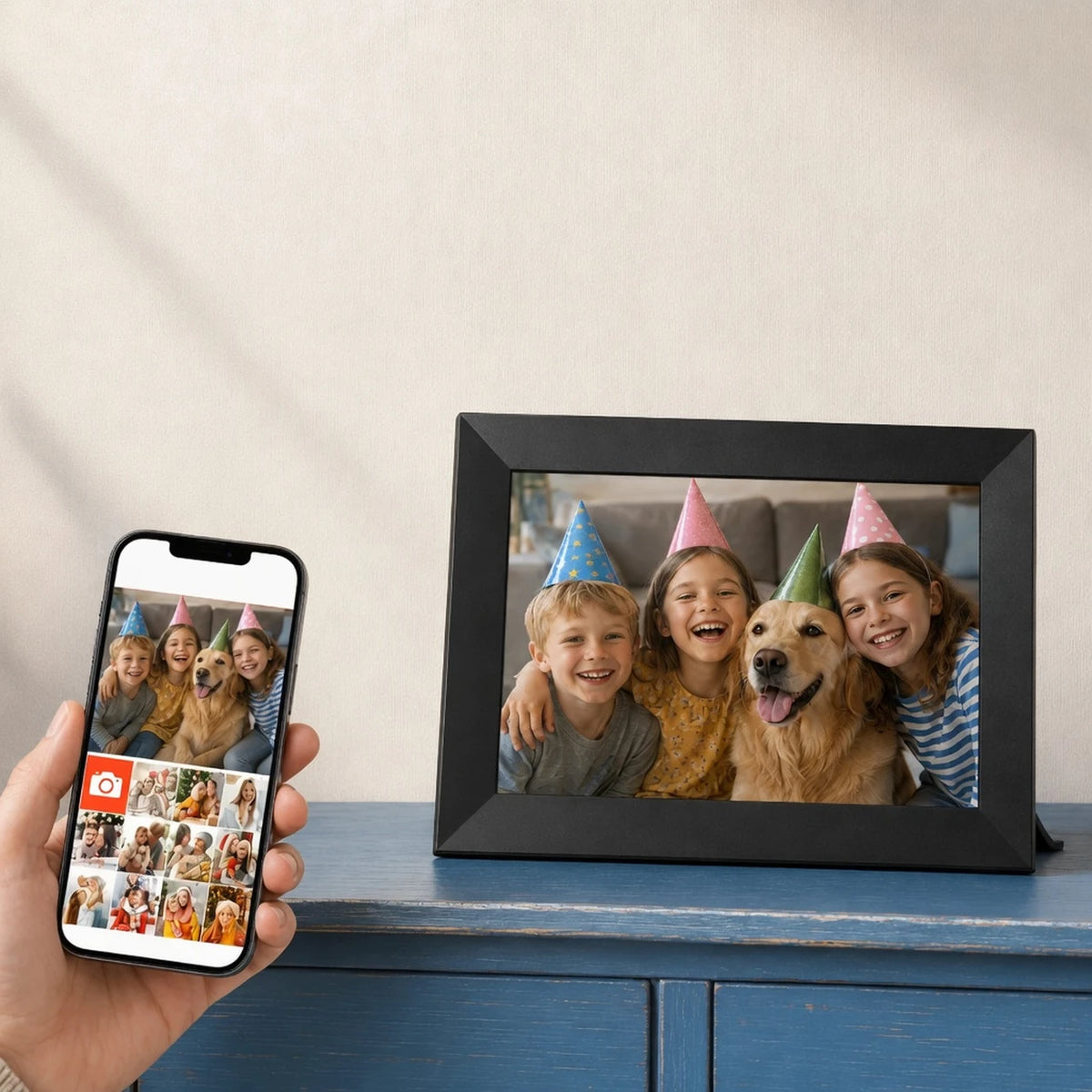 10.1-inch Frameo Digital Photo Frame, Black 64 GB