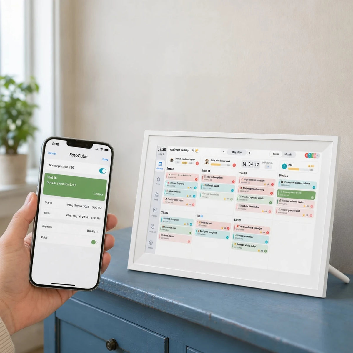 15.6-inch Family Calendar, White — product image — image 3 of 7