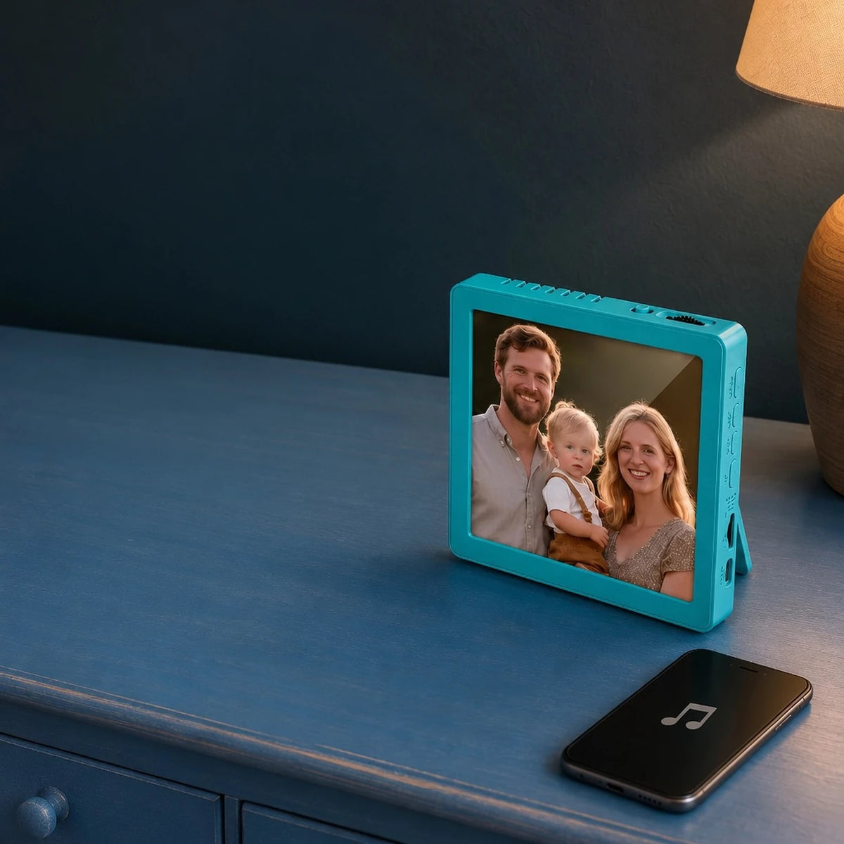 4-inch Mini Photo Frame, Turquoise — Bluetooth music connection — image 6 of 7