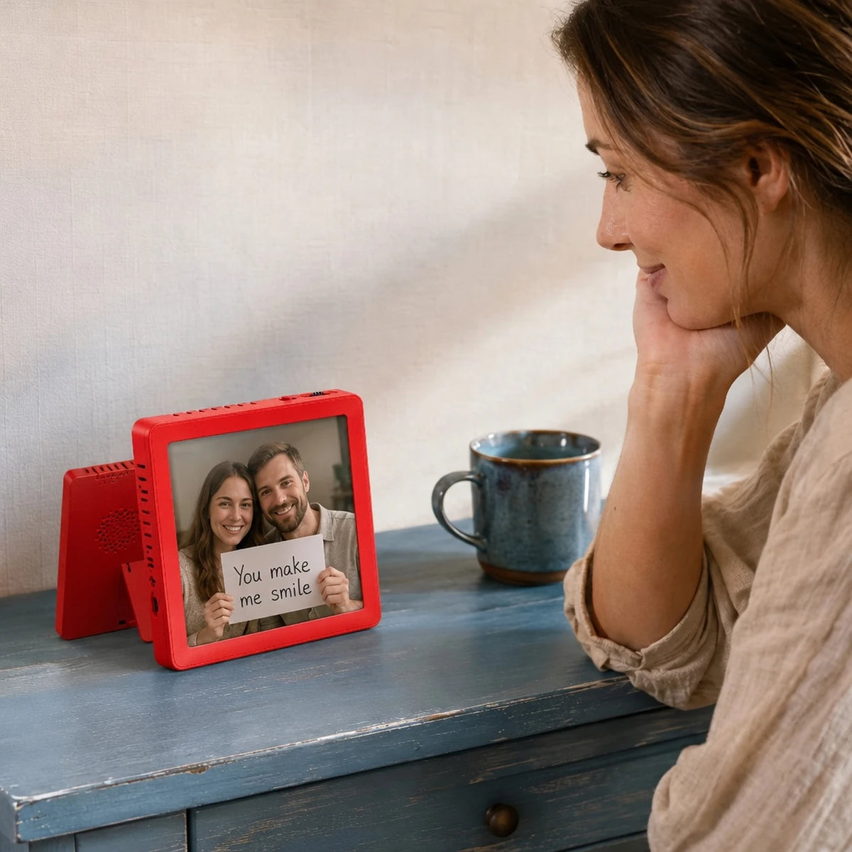 4-inch Mini Photo Frame, Red — frame displayed at home — image 2 of 7