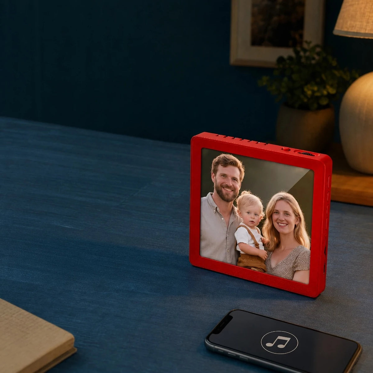 4-inch Mini Photo Frame, Red — Bluetooth music connection — image 6 of 7
