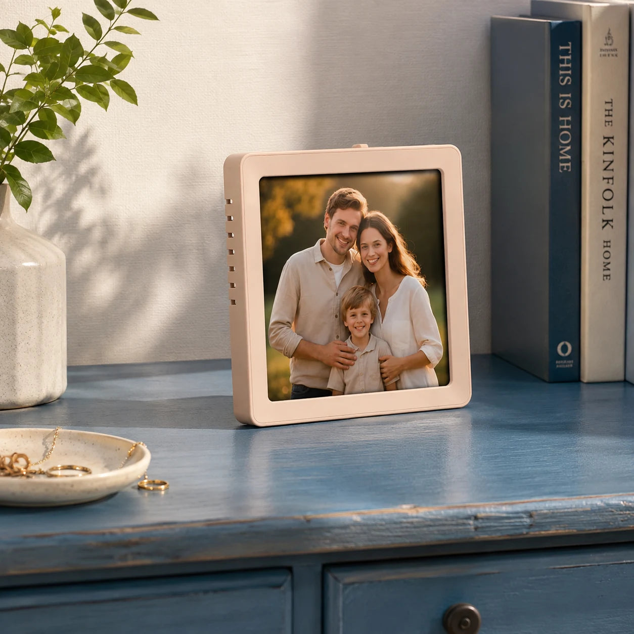 Mini cadre photo numérique 4″ Bluetooth – Rose poudré — fonctionnement simple en trois étapes — vue 04/07