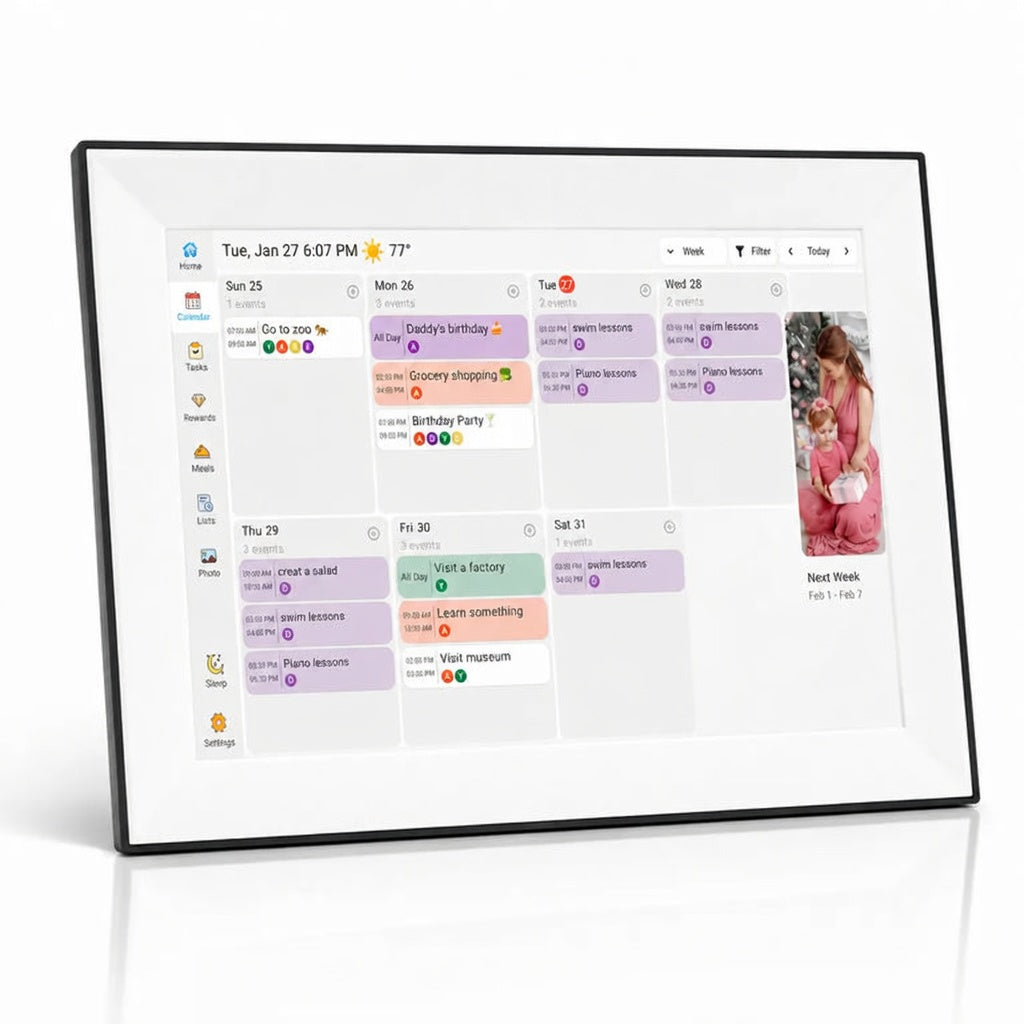 Calendrier familial numérique WiFi 15,6″ – Blanc